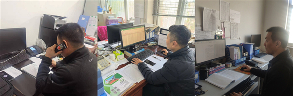 6 行政办主任岳斌、学生安保工作科副科长张佳、教务科曹岩老师坚守在岗位处理重点工作.jpg